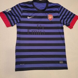 Nike Kids Blue and Red Striped Arsenal Shirt